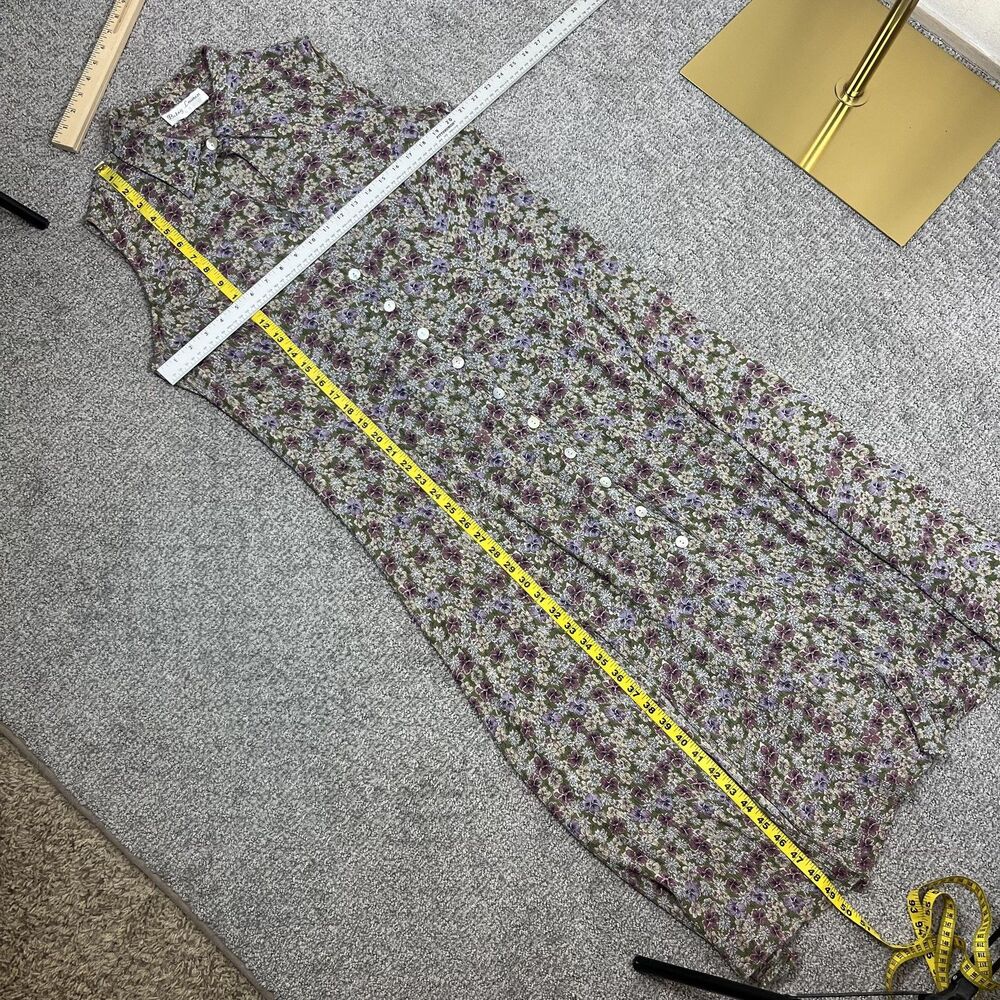 Vintage Betsy Lauren Dress Womens Medium Ditsy Floral Maxi Boho 90s Cottagecore - Picture 8 of 9